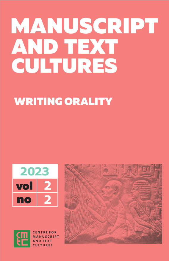 					View Vol. 2 No. 2 (2023): Writing orality
				